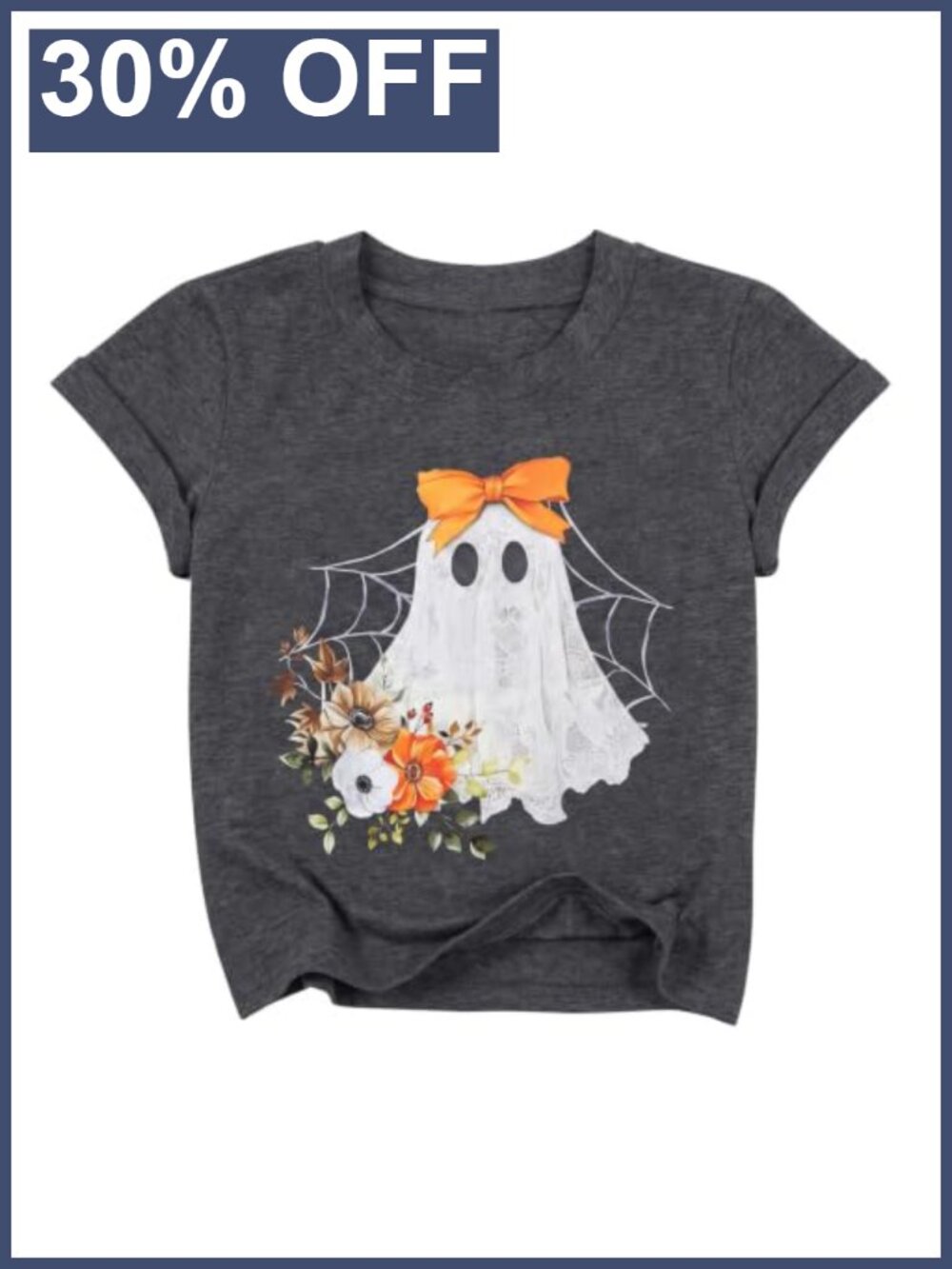 Kids Funny Ghost Graphic Tee Halloween Spooky Season Soft Cotton